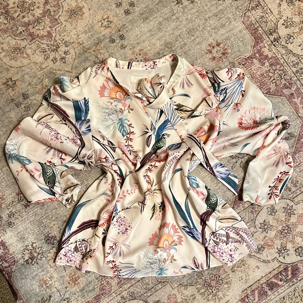 Ted Baker Cream Floral Blouse